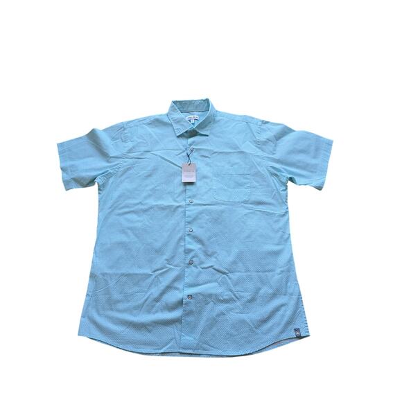 Mens Peter Millar Crown Champlain Linen Blend Short-Sleeve Shirt Green Large - Picture 1 of 5